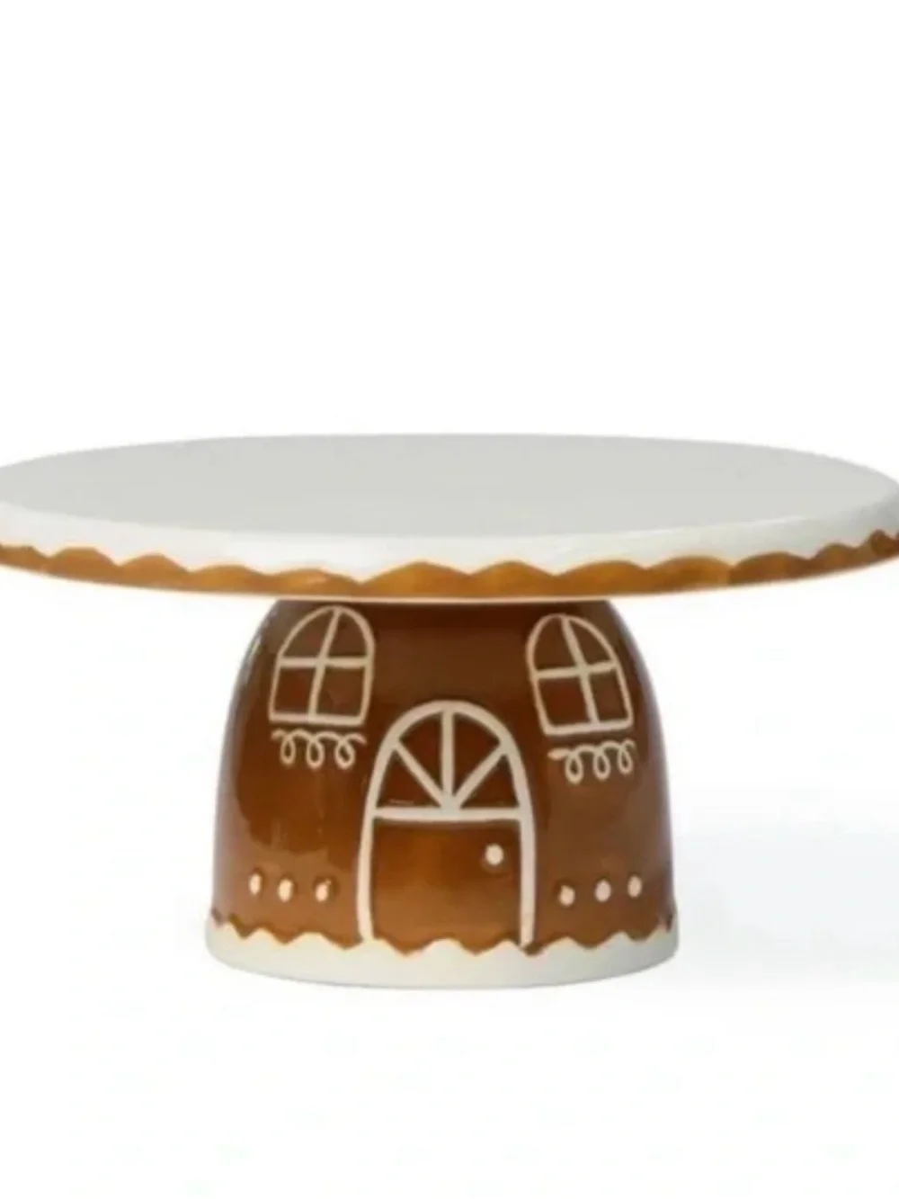 Target Ceramic Gingerbread House Pedestal Cake Stand - White & Brown